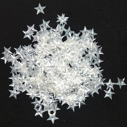 Lentejuela Estrella Transparente 1.4cm 10 Gramos