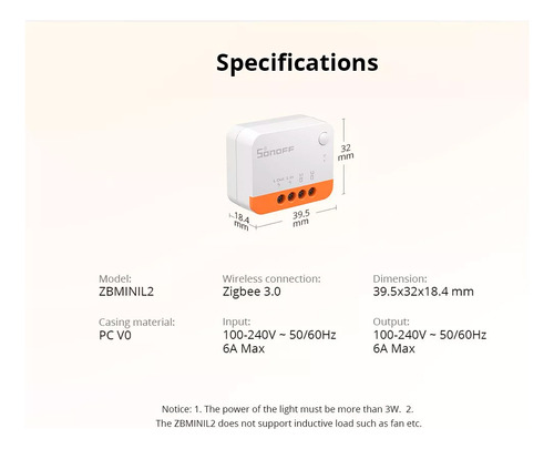 Interruptor 2 Unid Sonoff Zigbee Zbmini L2- Google Alexa X2