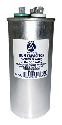 Condensador/ Capacitor De Marcha 50+5 Mfd 370-450vac Redondo