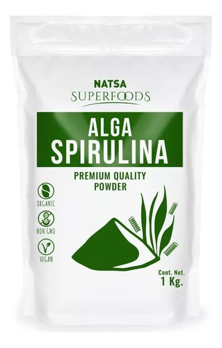 Natsa Superfoods Alga Spirulina Calidad Premium 1kg Sabor Sin Sabor