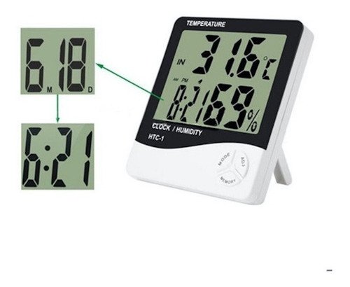 Termohigrometro Digital Higrometro,termometro,reloj Alarma 