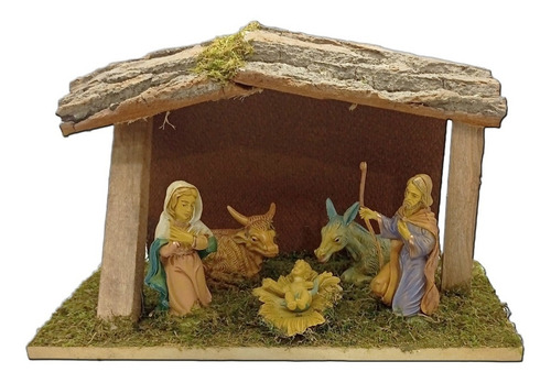 Pesebre 5 Figuras Árbol Navidad Madera Pettish Online Cg