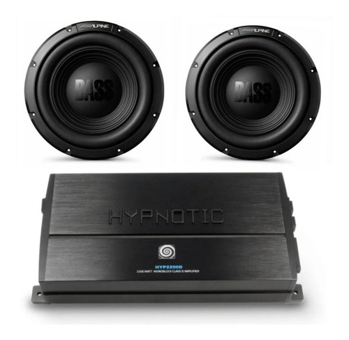 Paquete Amplificador Clase D Y 2 Subwoofer Alpine De 12