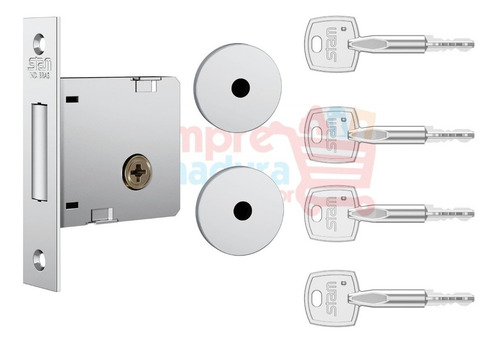 Trava Tetra Stam Fechadura Auxiliar 1004 Roseta Redonda Inox Cor Cromado