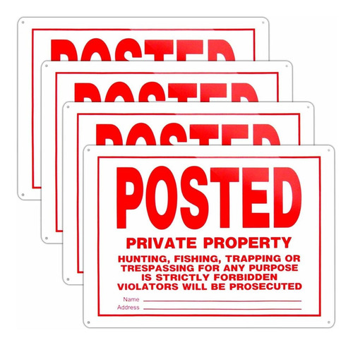 Ed No Trespassing Signs Private Property Mate Hunting 10