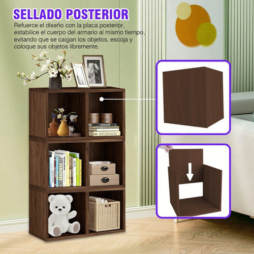 Librero Organizador Cubos Apilables De Madera Multifuncional