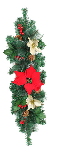 Adorno Para Buzón De Navidad Con Bayas Rojas, Piñas,