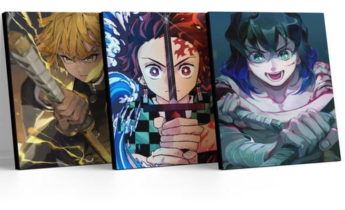 Cuadros Decorativos | Demon Slayer| Set X 3 | 30x40 Cm