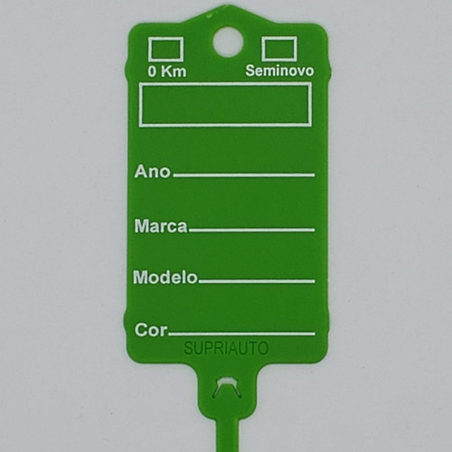 Etiqueta Identificadora De Chaves Para Veículos Com 200 Un Cor Verde