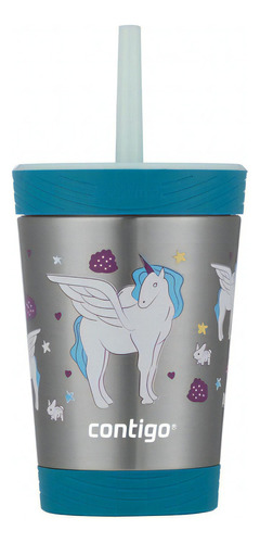 Vaso 12oz 355 Ml Acero Inox Con Popote Frio De Niños Contigo