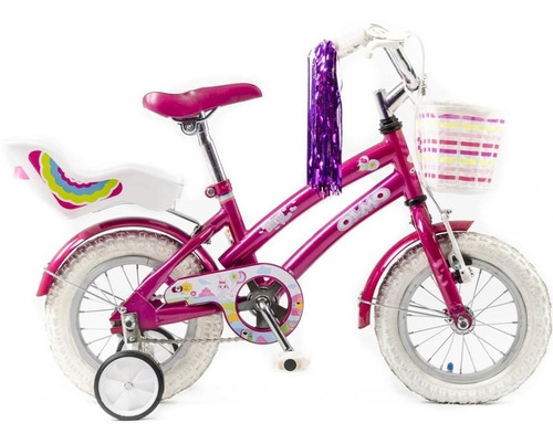 Imagen 1 de 10 de Bicicleta Nena Rodado 12 Olmo Tiny Pets Rosa - Racer Bikes