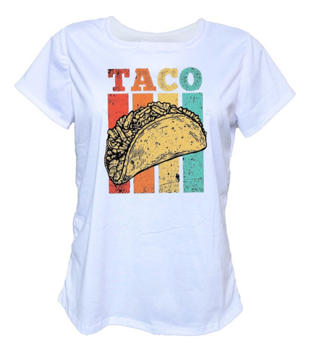 Blusa Playera Taco Mexico Franjas Moda Camiseta Mujer 