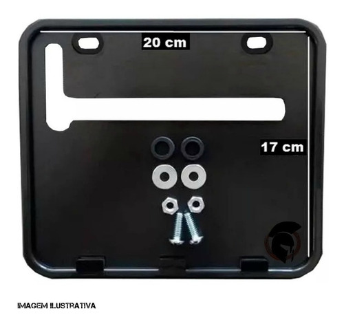 Kit Molduras Suportes Placa Nova Grande 20 X 17cm Moto 2426