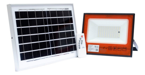 Reflector Solar Led 60w Con Panel Solar Bateria Y Control Remoto Luz Blanca Para Exteriores Carcasa Negro Luz Blanco Frío 6