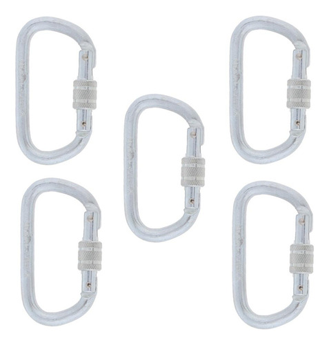 5pcs 30kn Climbing D Type Carabiner With Locking