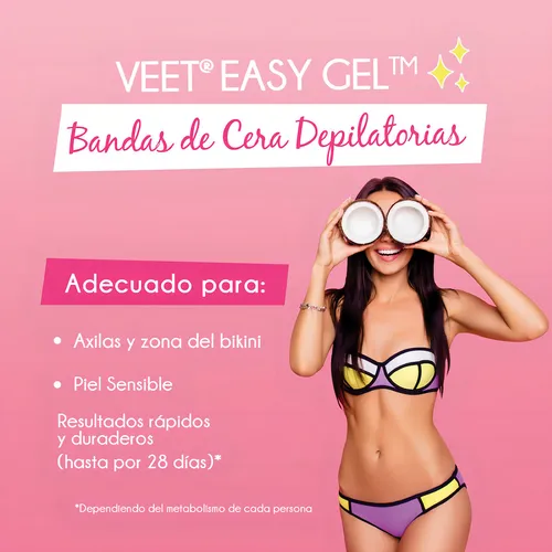 Veet Bandas Depilatoria Cera Fría Axila Y Bikini Piel Sensib