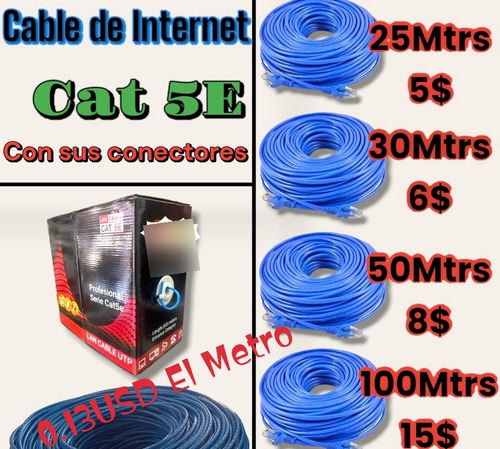 Cable Utp Internet  Cat5e Redes Cctv