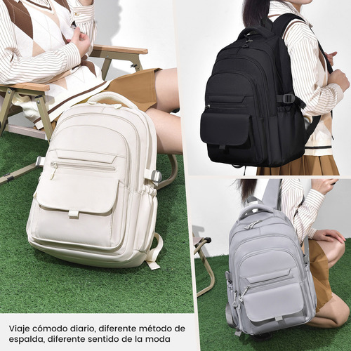 Mochila Escolar, Deportiva, Gym y Viaje Backpack Unisex gran capacidad 30L para Laptop 15.6in Oxford Impermeable Multiuso Unisex Mochila con Bolsillo Antirrobo y 11 Compartimentos Color blanco