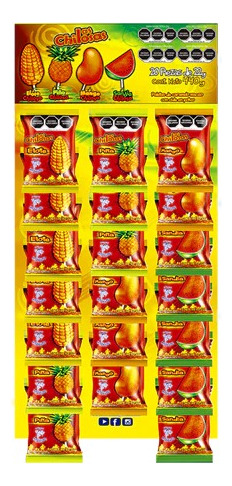 Paleta Chile Surtida 40 Pz Miguelito Elote Piña Sandia Mango