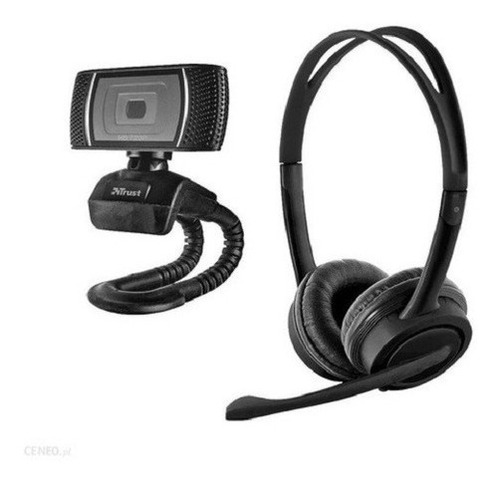 Kit Audifonos Y Webcam Trust Microfono Hd Usb 2.0 