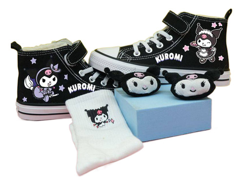 Zapatos Infantiles Kuromi Sanrio Baby De Lona Alta Para Muje