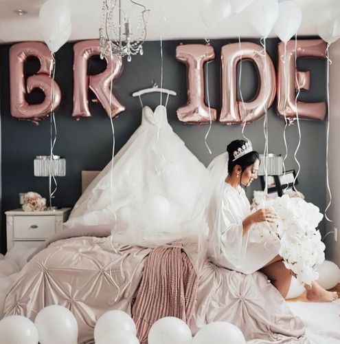 Letrero Globos Metálicos Despedida De Soltera Bride To Be "o"