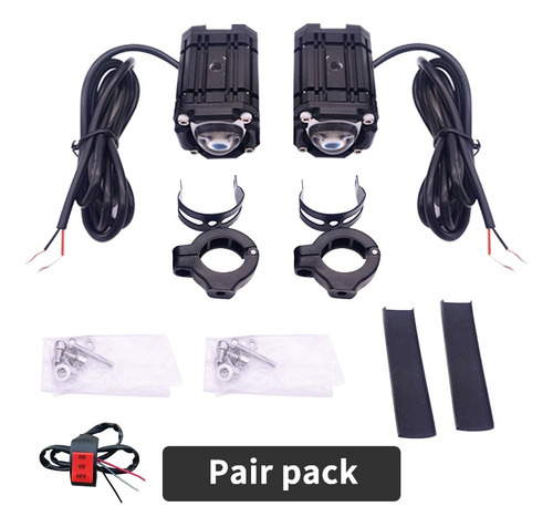Par Faros De Lupa Doble Color Para Coche Y Moto 4 Modos 40w