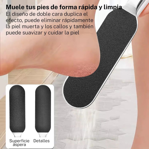 Lima De Pie De Manicura Profesional, Reutilizable, Acero Ino Plateado