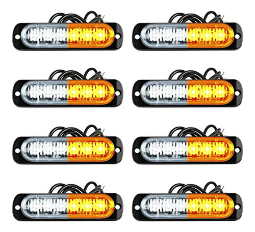 Luces De Emergencia Led Estroboscópicas , 8x Ámbar Blanco 6