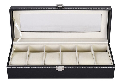 Imagen 7 de 10 de Organizador Estuche Caja 6 Relojes Exhibidor Elegante Joyas