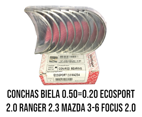 Conchas Biela 0.20 Ecosport 2.0 Mazda 3 6 Focus 2.0 Ranger