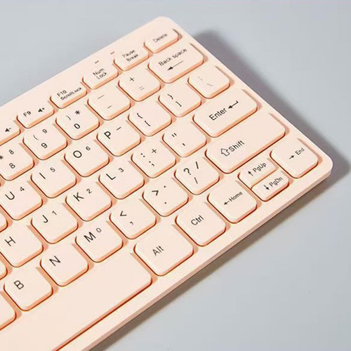 Teclado Com Fio Digação Confortável Mini Conveniente Rosa