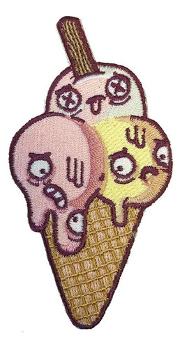 Randy Nutria Melting Ice Cream Cone Zombie Iron On Patch