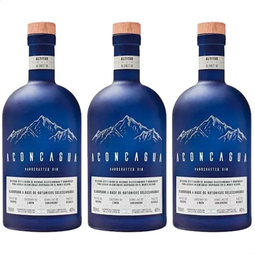 Gin Aconcagua Handcrafted London Dry 750ml X3 Unidades
