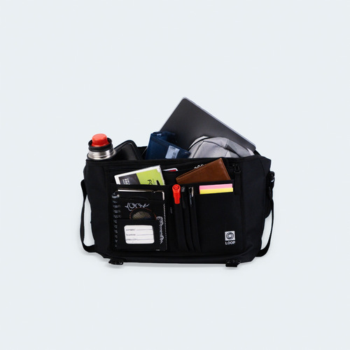 Morral Hombre Maletin Portanotebook Oficina Loop Cordura Color Negro
