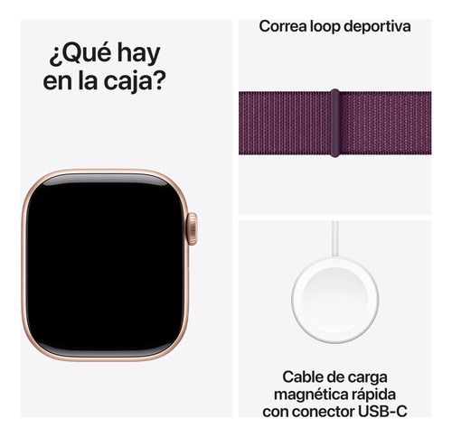Apple Watch S10 Gps 46mm Aluminio Con Correa Color Oro Rosa Oro Rosa Correa Loop Deportiva Ciruela Aluminio Oro Rosa