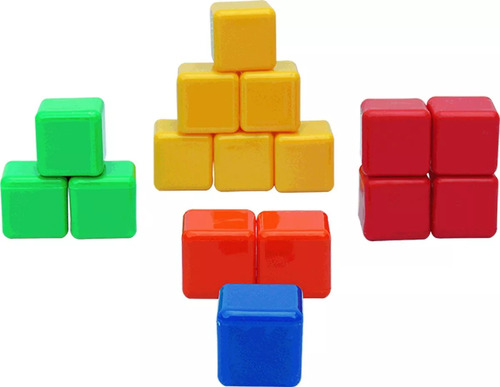 100 Cubos De Colores Alto Brillo Plástico Material Didáctico