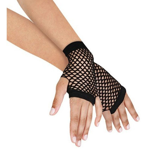 Imagen 3 de 7 de Guantes Mitones Red Sin Dedos Cortos Negros Set X 12 Pares