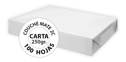 Papel Couche 2c Mate Carta 250 Gr - 100 Hojas