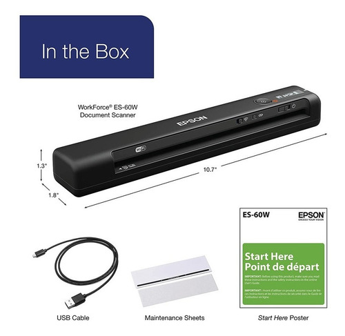 Imagen 8 de 8 de Escáner Inalámbrico Epson Workforce Es-60w Portátil Wifi Usb