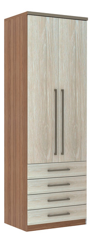 Guarda Roupa Modulado 2 Portas 79cm Connect Luciane Móveis Cor Vanilla/legno Crema