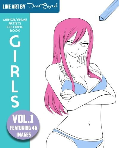 Manga Anime Artists Coloring Book  Girls  Vol 1 Line Art By 