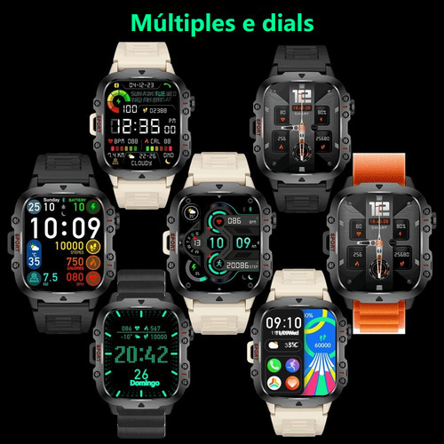 Smart Watch Hombres Bluetooth Contestar Llamada Reloj Inteligente Asistente De Voz Deportivo Smartwatch De Color Caqui