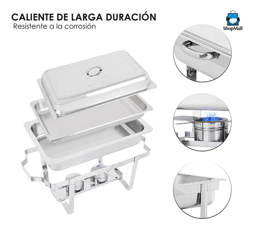 Bufetera Acero Inoxidable 11 L Vaporeras Banquetes Evento