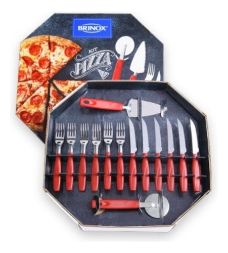 Kit de pizza Brinox Red de 14 piezas