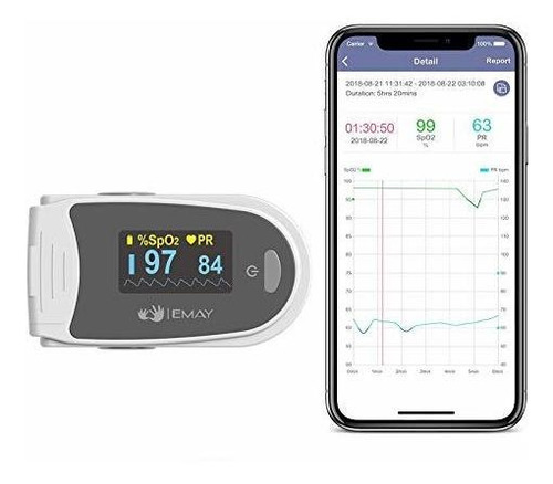 Imagen 1 de 9 de Oxìmetro Emay Sleep Oxygen Monitor Con Aplicación Para Iph