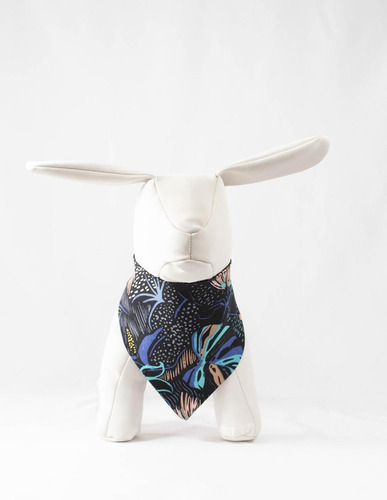 Imagen 4 de 8 de Paliacate Estampado Tropical Negro Perro Gato Amad Mascota
