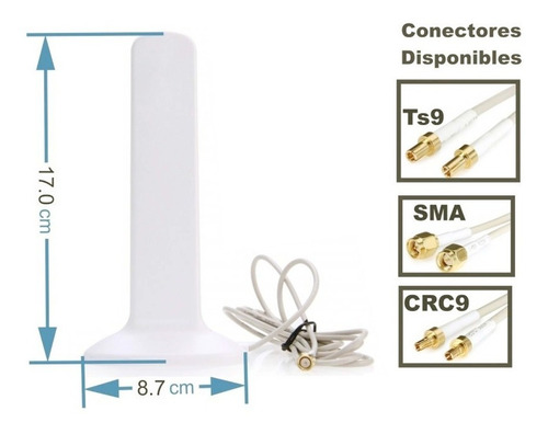 Antena Wifi Modem Internet 3g 4g Lte Sma Crc9 Ts9 16dbi W416