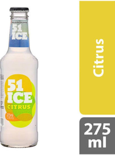 Bebida Mista Ice 51 Sabor Citrus Vidro 275ml - Kit Com 6