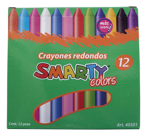 Crayones Redondo Estandar Smarty 12 Colores